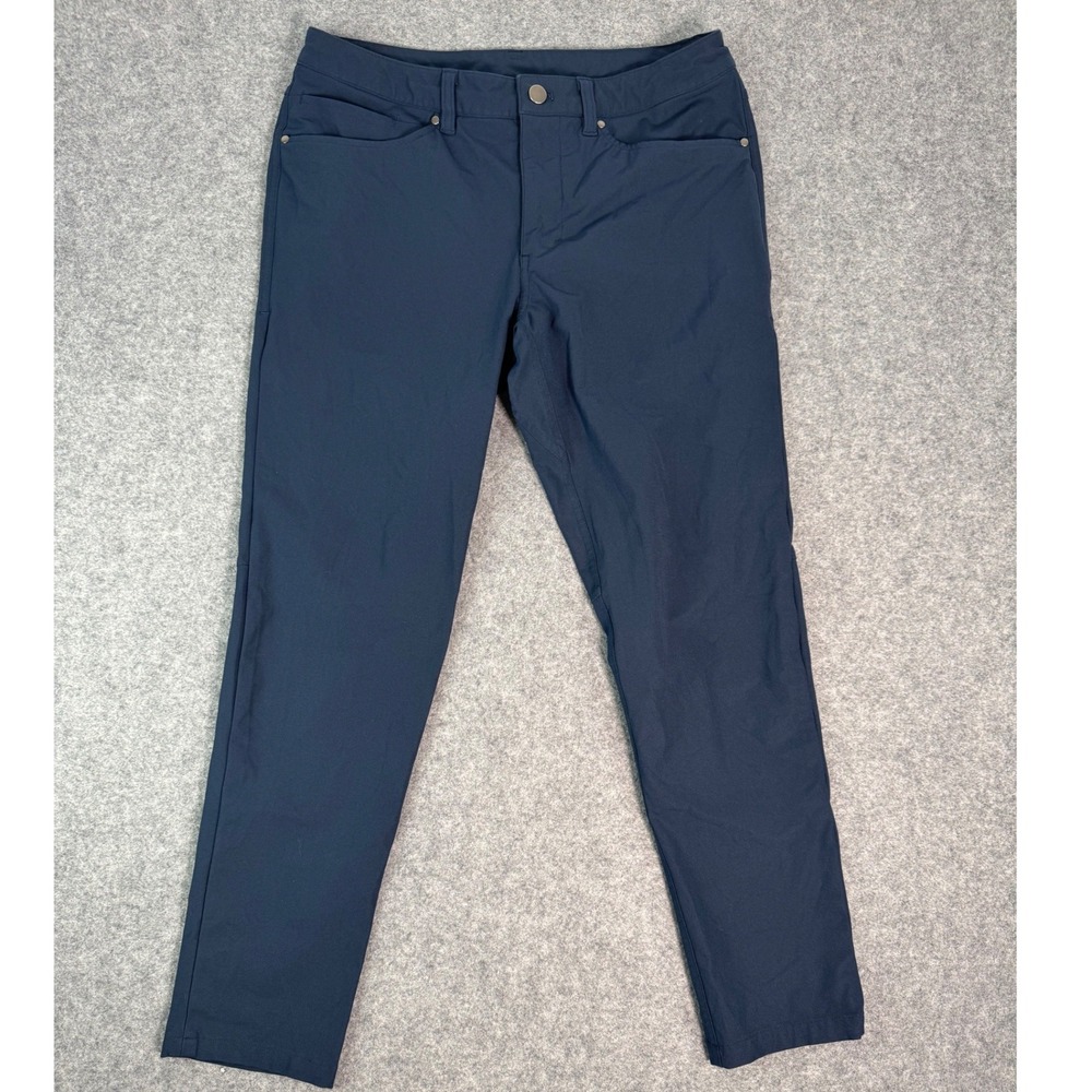 Lululemon Mens Slim Fit Pant 31 Navy Blue Warpstreme Trousers LM5AD9S